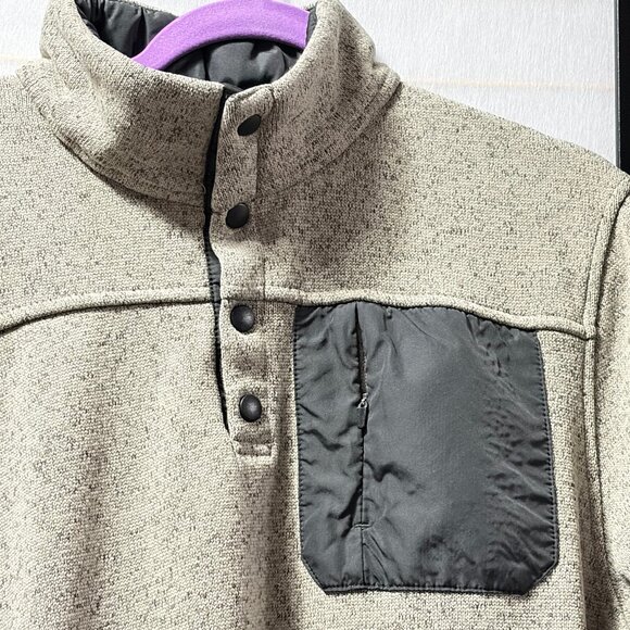 Iceburg Outerwear Men’s M Gray Snap Neck Fleece Pullover Mock Collar Jacket - Picture 2 of 8